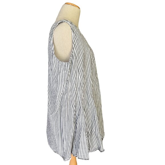 Tulip Womens Tunic Dress M Boho Peasant Lagenlook Sleeveless‎ Geometric Stripes - Picture 3 of 10